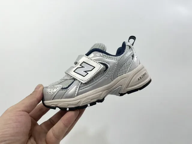 New Balance 9060 Silver Gray Navy Kids Lifestyle Sneakers 7