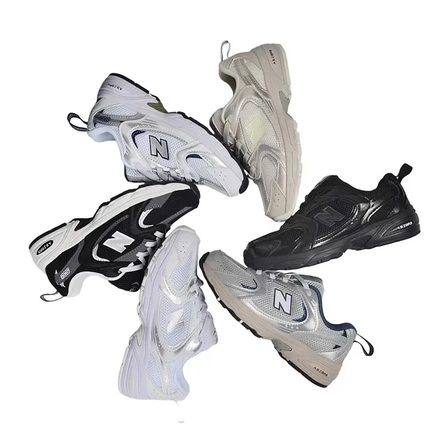 New Balance Chaussures lifestyle noires et blanches avec midsole chunky, empeigne hybride mesh-synthetique 3