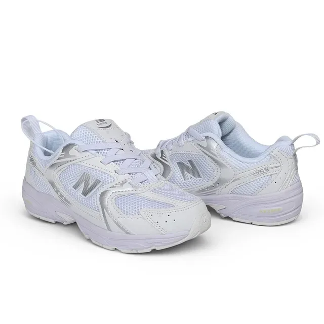 New Balance Chaussures lifestyle noires et blanches avec midsole chunky, empeigne hybride mesh-synthetique 15