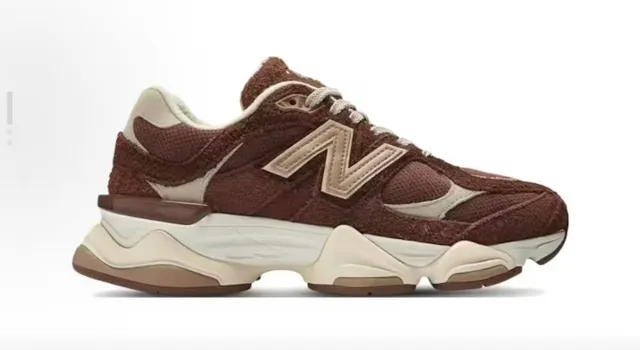 New Balance Chaussures Chunky Marron Beige Mi-semelle Matériau Mixte En Haut 5