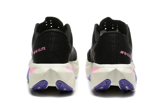 New Balance FuelCell Elite Preto Roxo Malla Engineered Superior Gradiente Logo N Tênis de Corrida 4