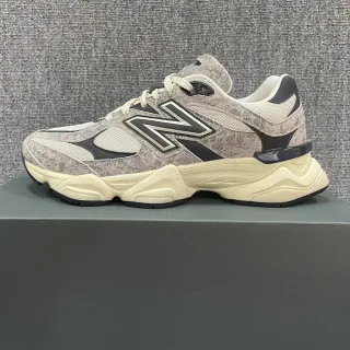 New Balance رمادي بيج midsole mixed-material upper chunky sneakers