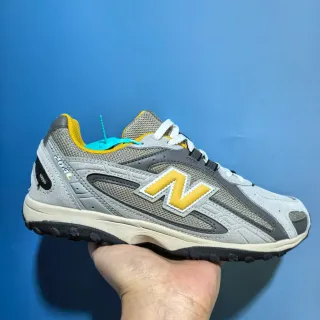 New Balance Gray Yellow Retro Running Silhouette Mesh And Synthetic Overlay Construction Lifestyle Sneakers