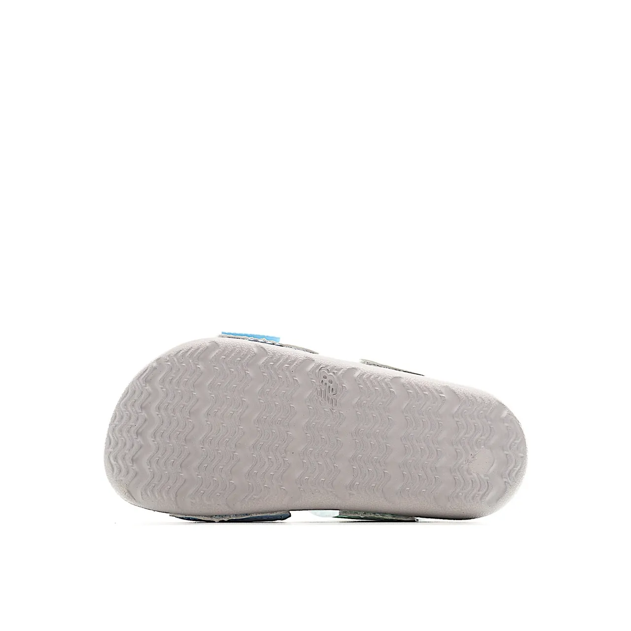 New Balance Sandália infantil Bege Azul Duas tiras Fechamento Velcro Sandálias Casuais 14