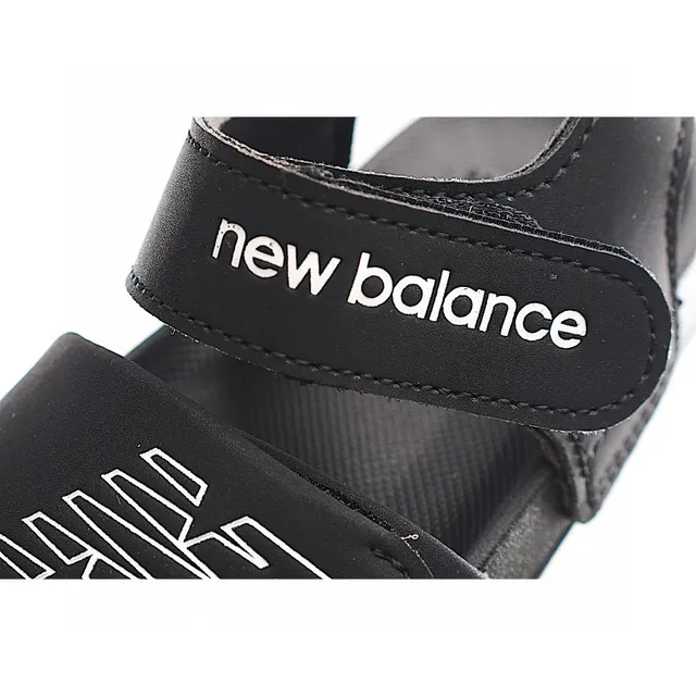 New Balance Sandália infantil Bege Azul Duas tiras Fechamento Velcro Sandálias Casuais 21