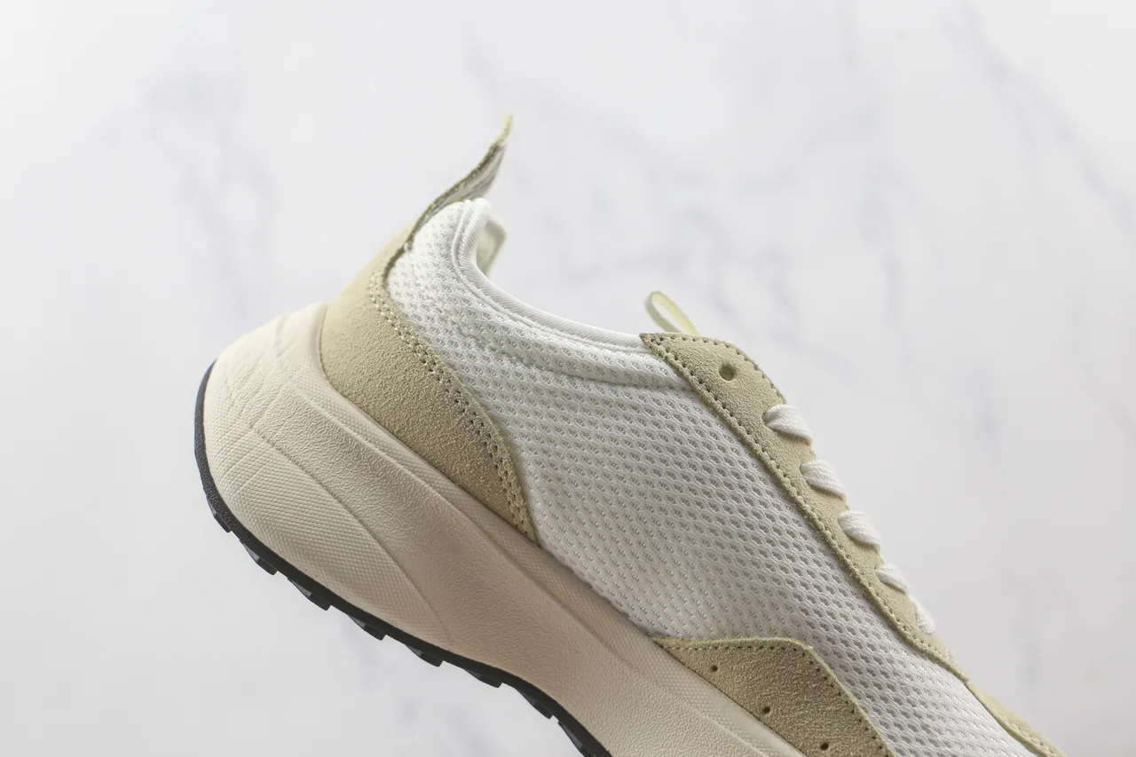New Era Beige et Blanc Semelle Chunky Plateforme Maille Et Panneau Suédé Sneakers 5