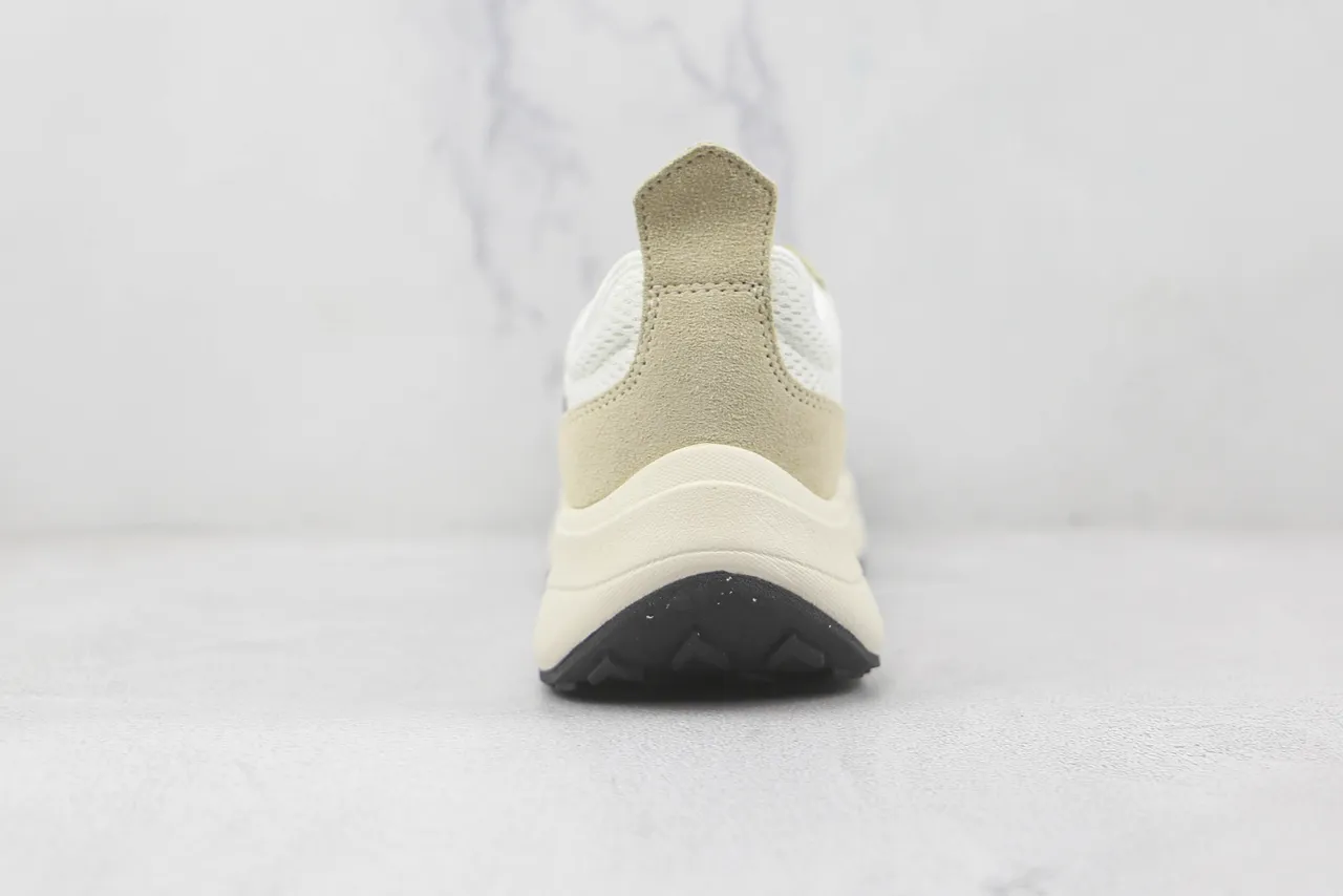 New Era Beige et Blanc Semelle Chunky Plateforme Maille Et Panneau Suédé Sneakers 9