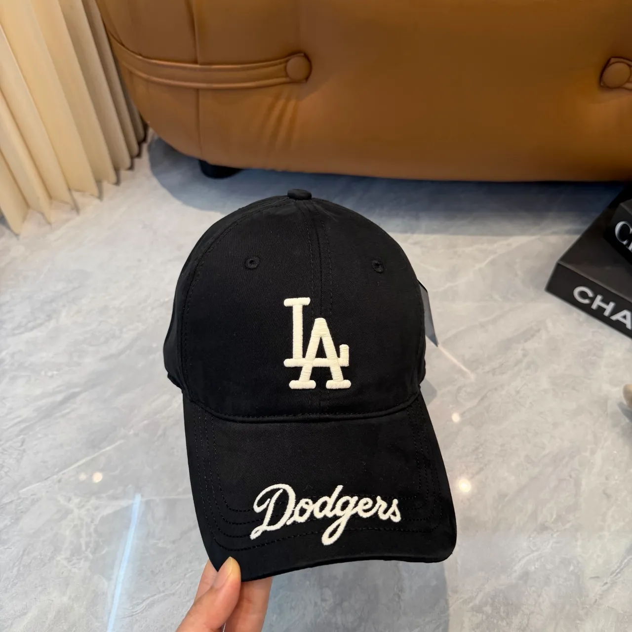 New Era Black White Structured Crown Embroidered Front Logo Baseball Cap 6