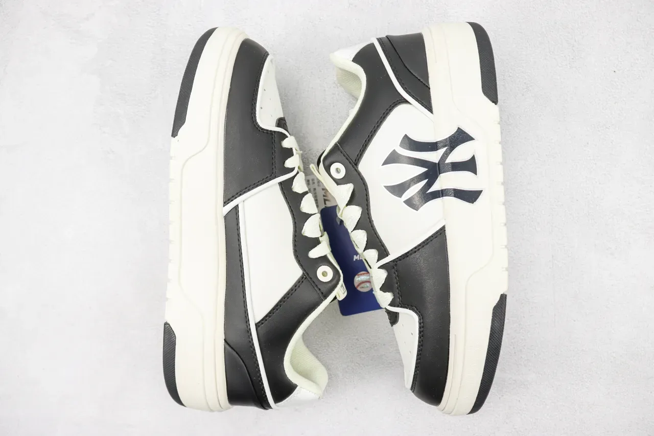 New Era MLB Lifestyle Sneaker Black White Platform Sole Oversized Embroidered Logo Lifestyle Sneakers 2