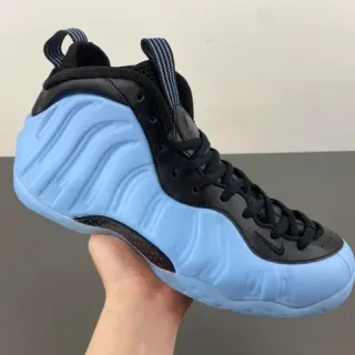 Nike Air Foamposite One Light Blue and Black Basketball Shoes