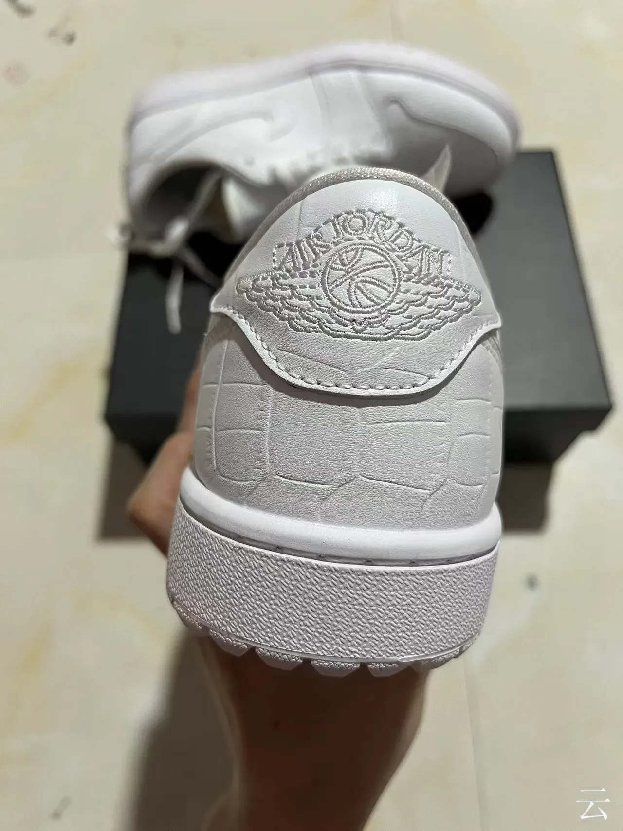 Nike Air Force 1 All-White Croc-Embossed Leather Lifestyle Sneakers 8