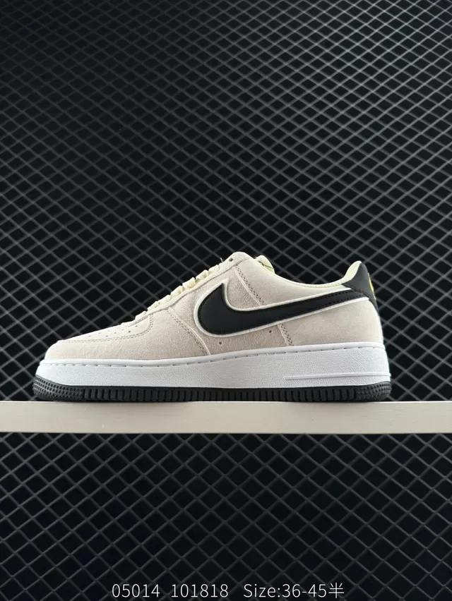 Nike Air Force 1 Beige Black Gold Lifestyle Sneakers 6