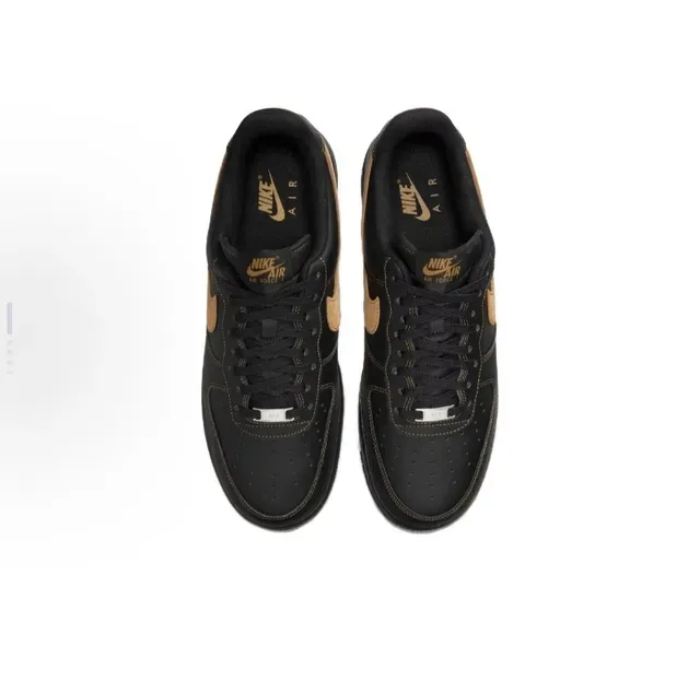 Nike Air Force 1 Black and Tan Lifestyle Sneakers 4