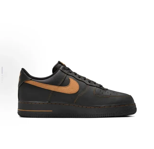 Nike Air Force 1 Black and Tan Lifestyle Sneakers 5