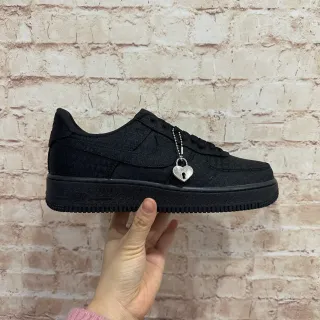 Nike Air Force 1 Preto Prateado Superior Texturizado Solado de Borracha Plano Tênis Lifestyle