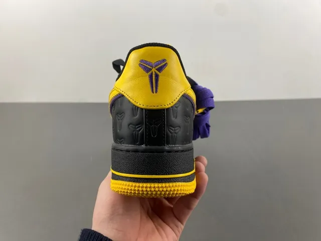 Nike Air Force 1 Black Yellow Purple Embossed Lifestyle Sneakers 4