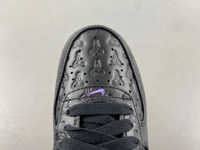 Nike Air Force 1 Black Yellow Purple Embossed Lifestyle Sneakers 5