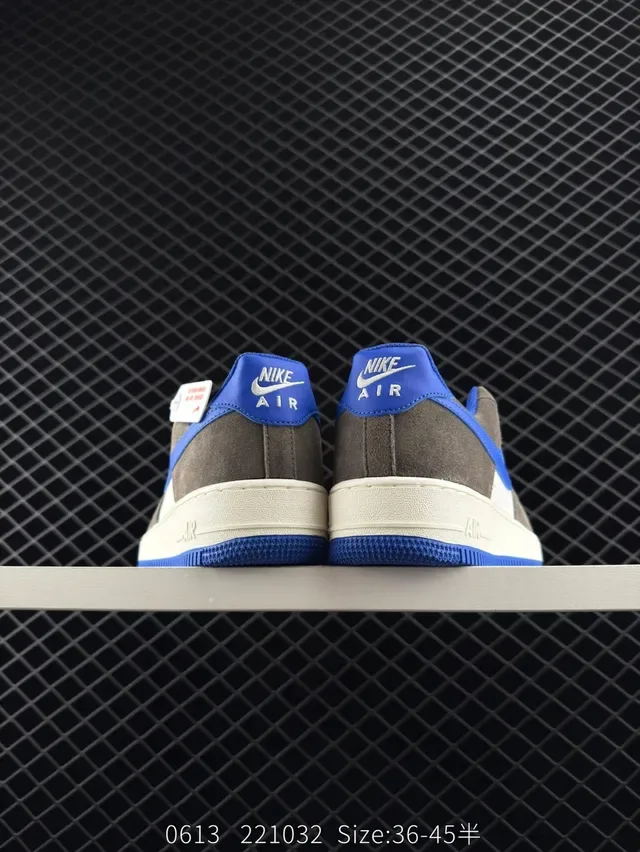 Nike Air Force 1 Gray White Royal Blue Lifestyle Sneakers 4