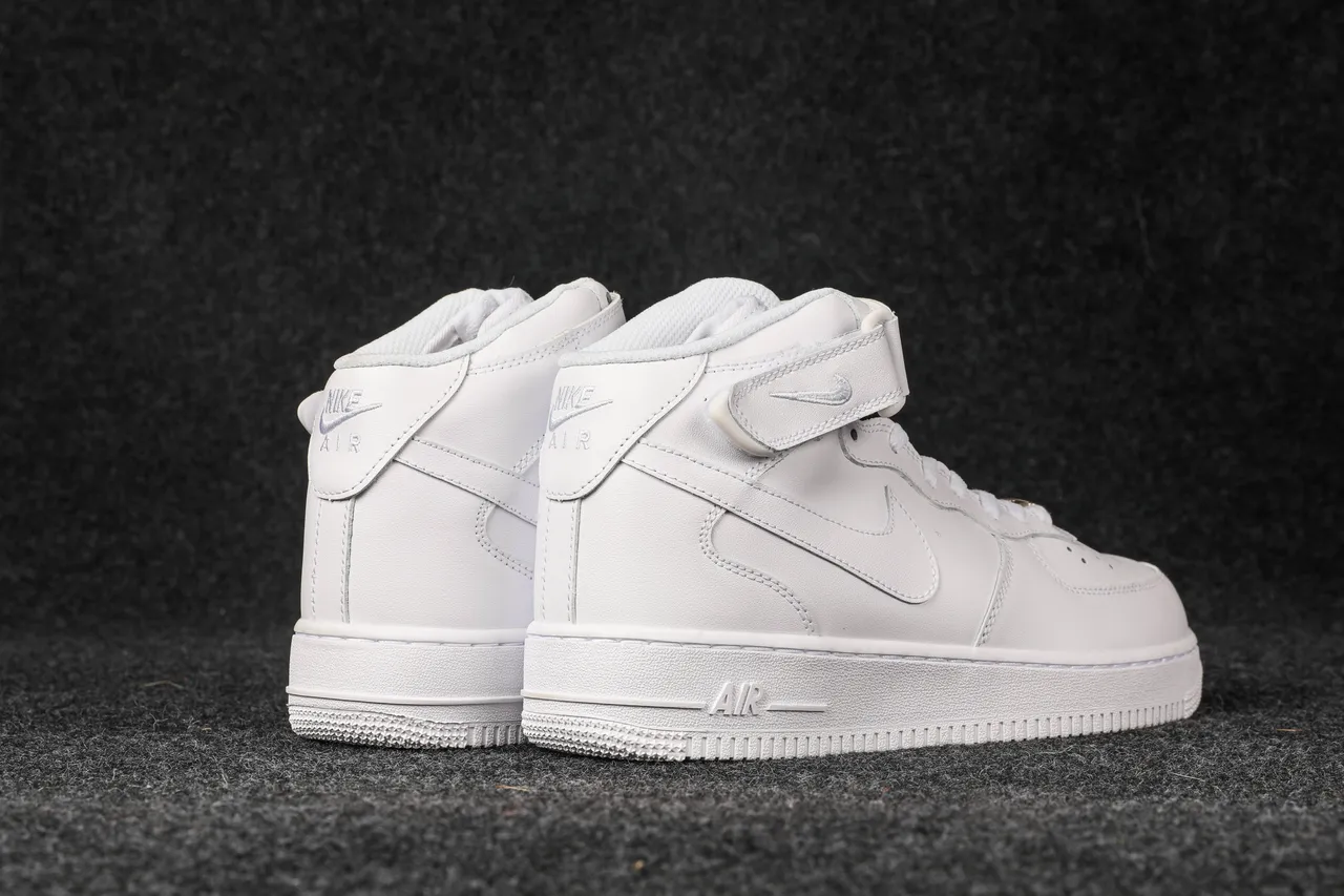 Nike Air Force 1 High All-White Lifestyle Sneakers 8