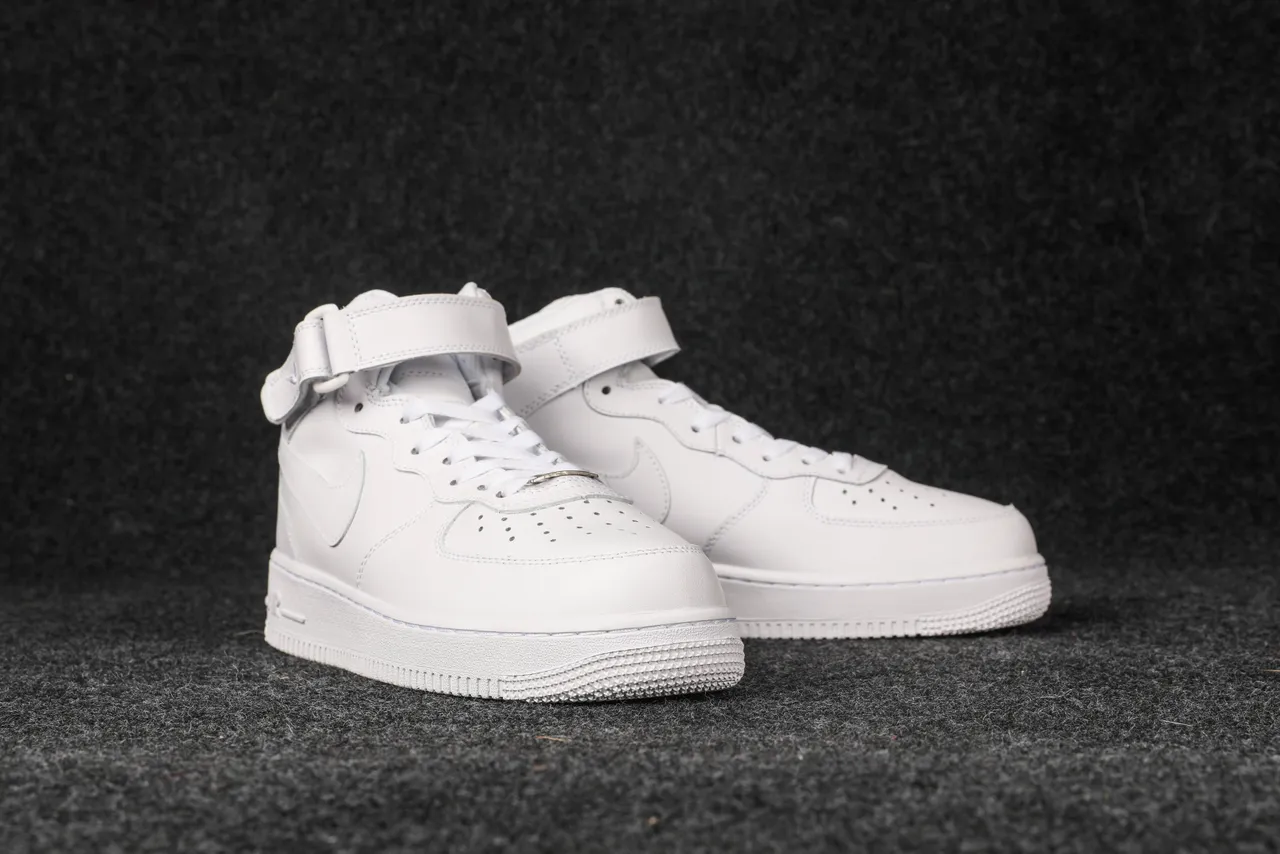 Nike Air Force 1 High All-White Lifestyle Sneakers 9