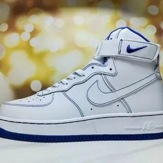 Nike Air Force 1 High White and Blue Lifestyle Sneakers