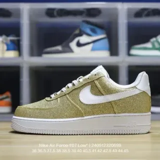 Nike Air Force 1 Low Glitter Gold Lifestyle Sneakers