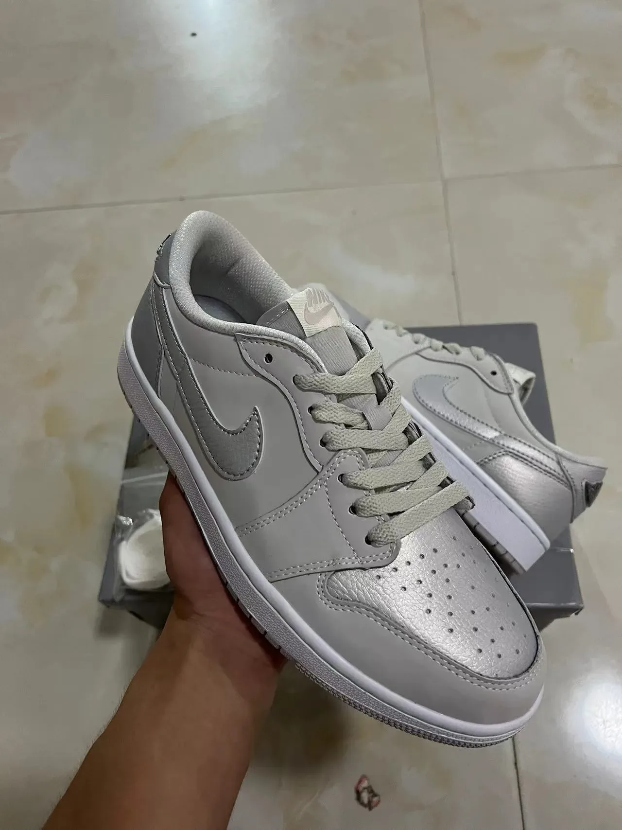 Nike Air Force 1 Low Metallic Gray Lifestyle Sneakers 2