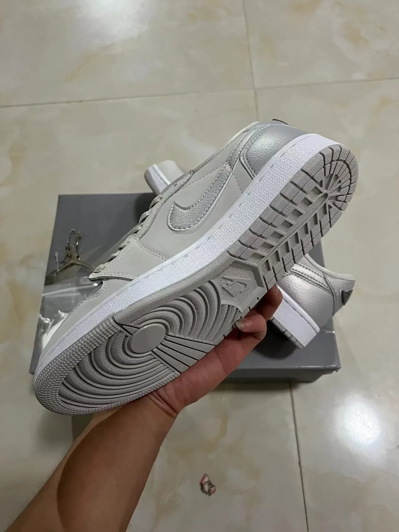 Nike Air Force 1 Low Metallic Gray Lifestyle Sneakers 6