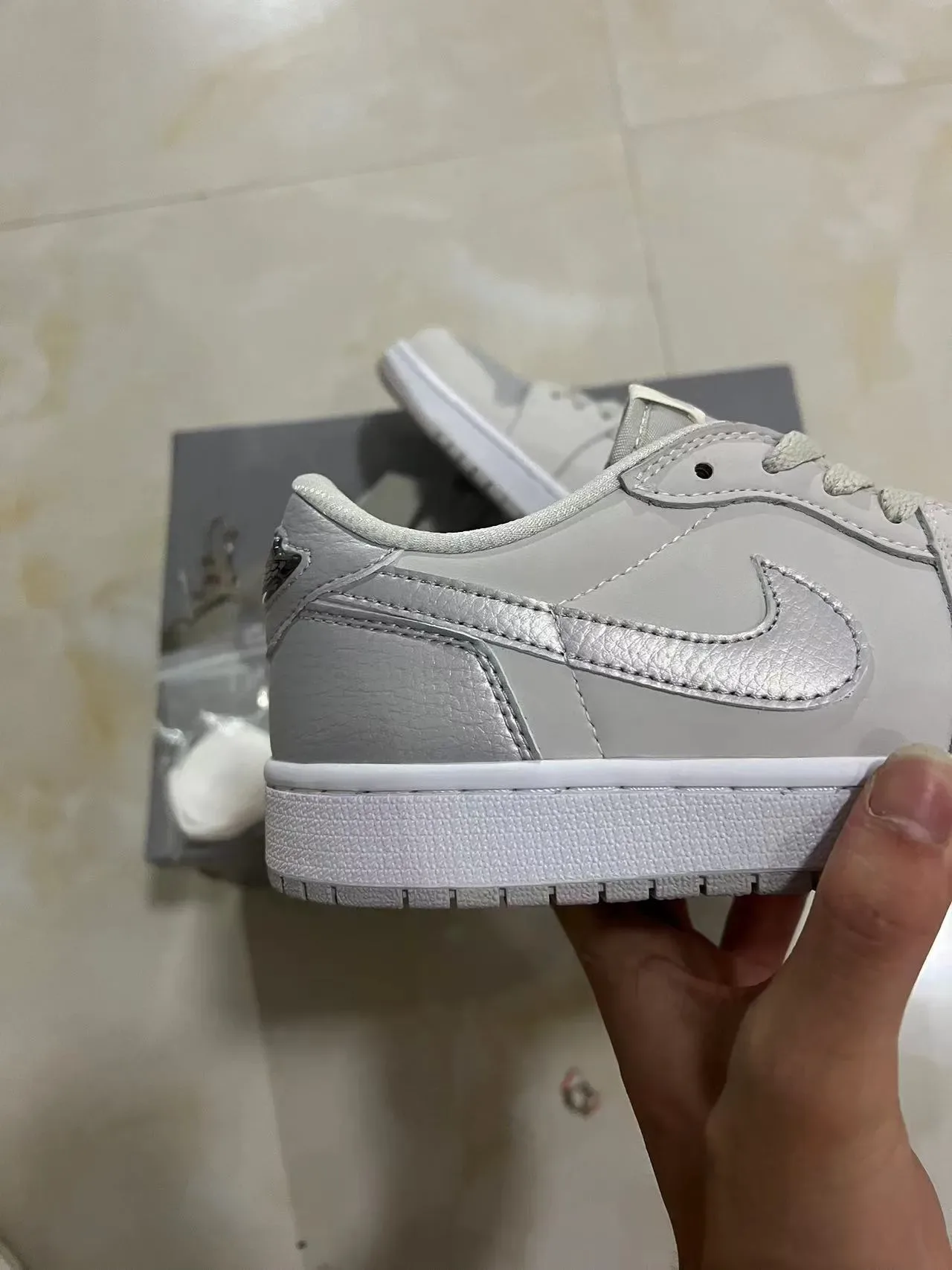Nike Air Force 1 Low Metallic Gray Lifestyle Sneakers 7