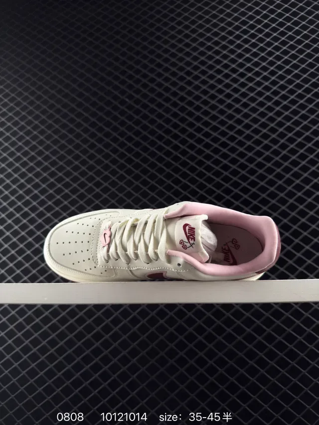 Nike Air Force 1 Low Off-White Maroon Pink Lifestyle Sneakers 4