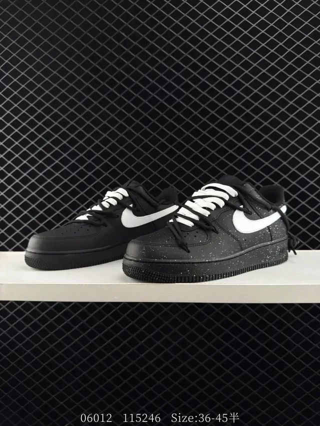 Nike Air Force 1 Low Speckled Black White Lifestyle Sneakers 2