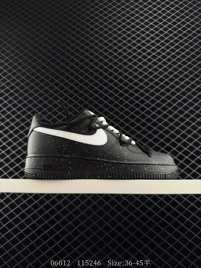 Nike Air Force 1 Low Speckled Black White Lifestyle Sneakers 6
