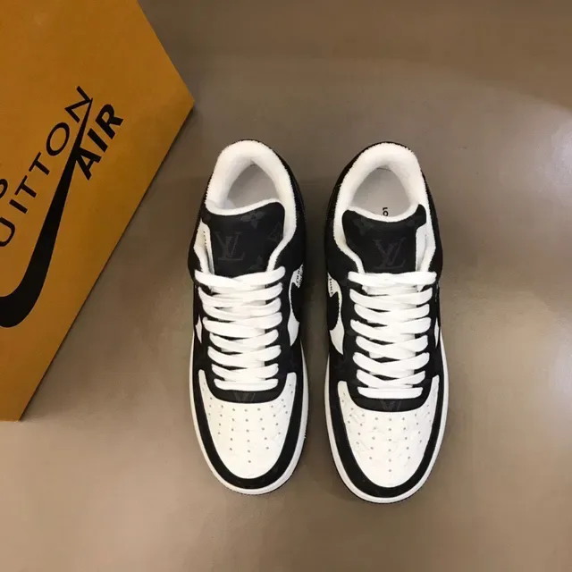 Nike Air Force 1 Monogram Print Black White Green Lifestyle Sneakers 4