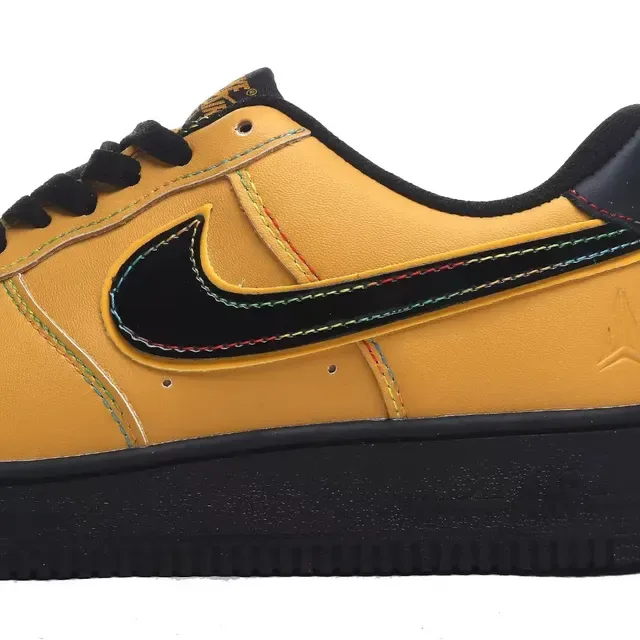 Nike Air Force 1 Mustard Yellow Black Lifestyle Sneakers 2
