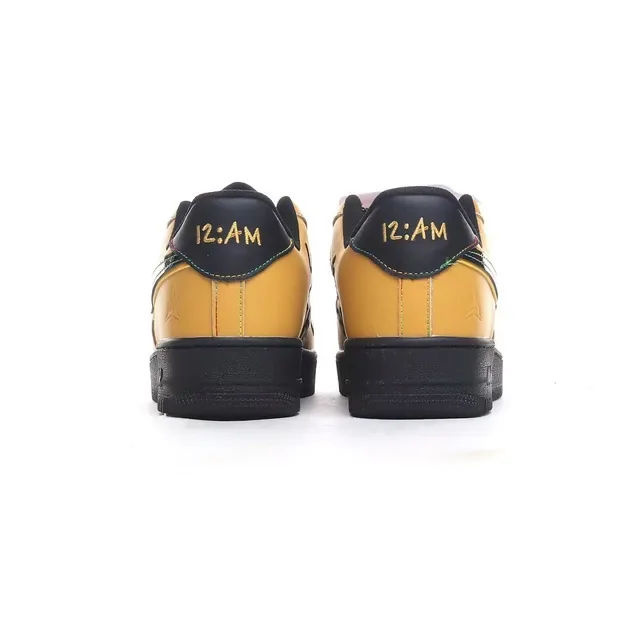 Nike Air Force 1 Mustard Yellow Black Lifestyle Sneakers 3