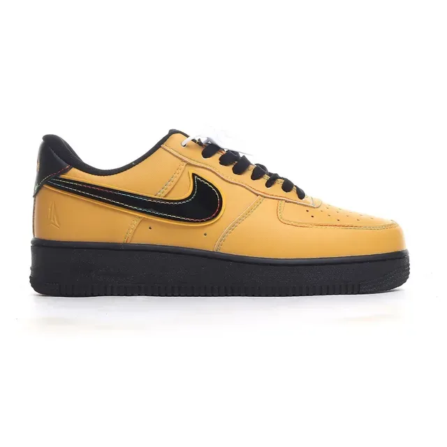 Nike Air Force 1 Mustard Yellow Black Lifestyle Sneakers 5