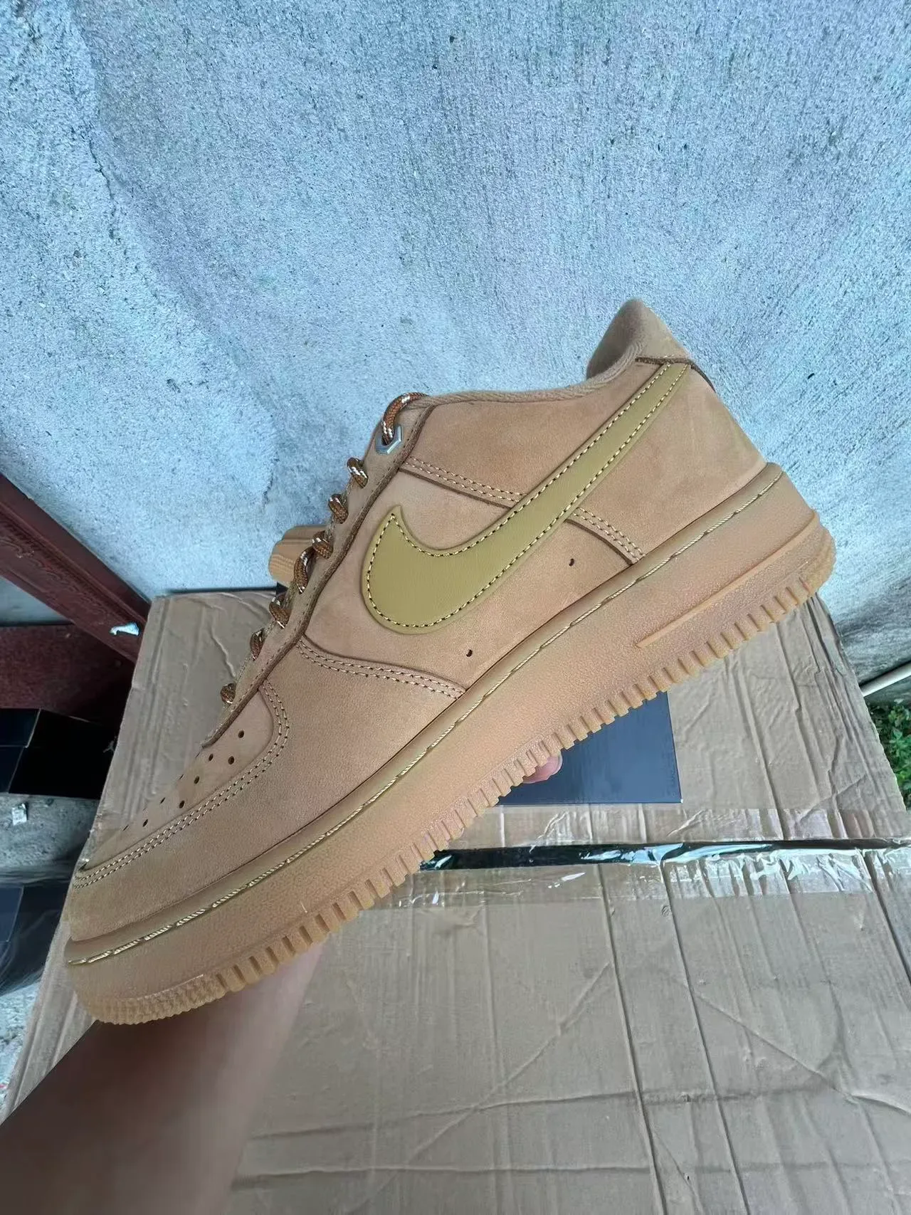 Nike Air Force 1 Tan Suede Lifestyle Sneakers 4