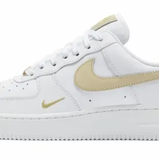 Nike Air Force 1 White and Gold Lifestyle Sneakers