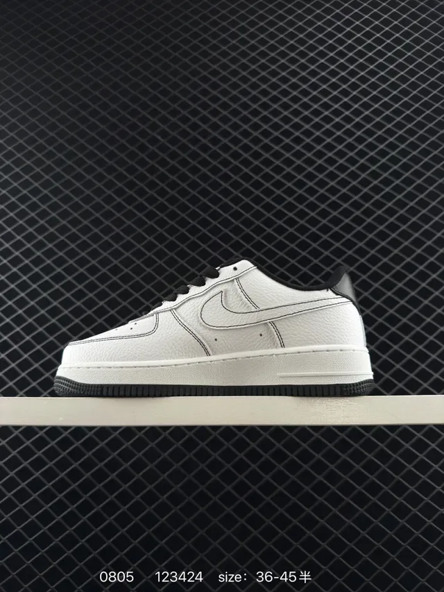 Nike Air Force 1 White Black Gold Lifestyle Sneakers 5