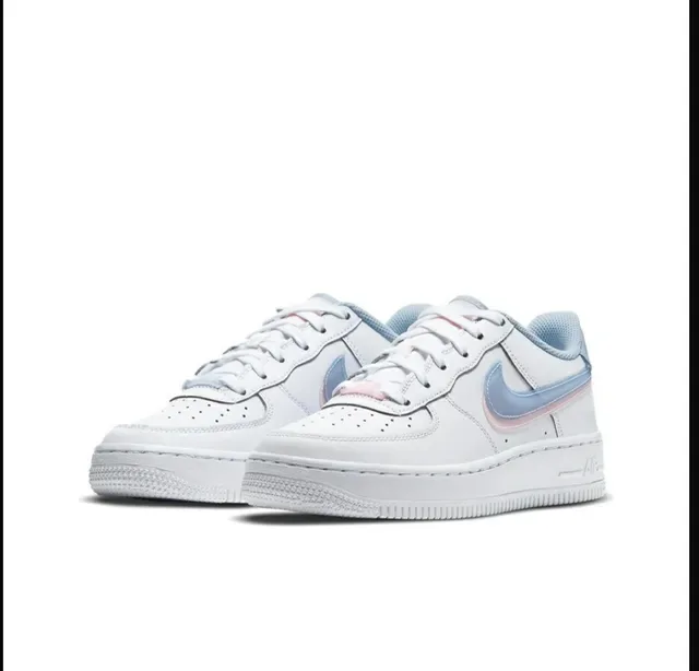 Nike Air Force 1 White Iridescent Pastel Gradient Lifestyle Sneakers 2