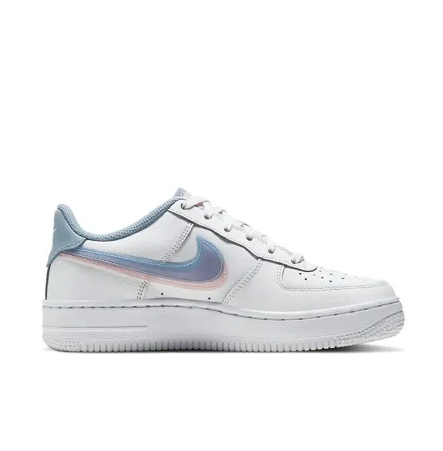 Nike Air Force 1 White Iridescent Pastel Gradient Lifestyle Sneakers 4