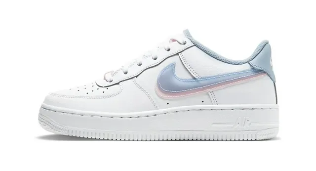 Nike Air Force 1 White Iridescent Pastel Gradient Lifestyle Sneakers 7