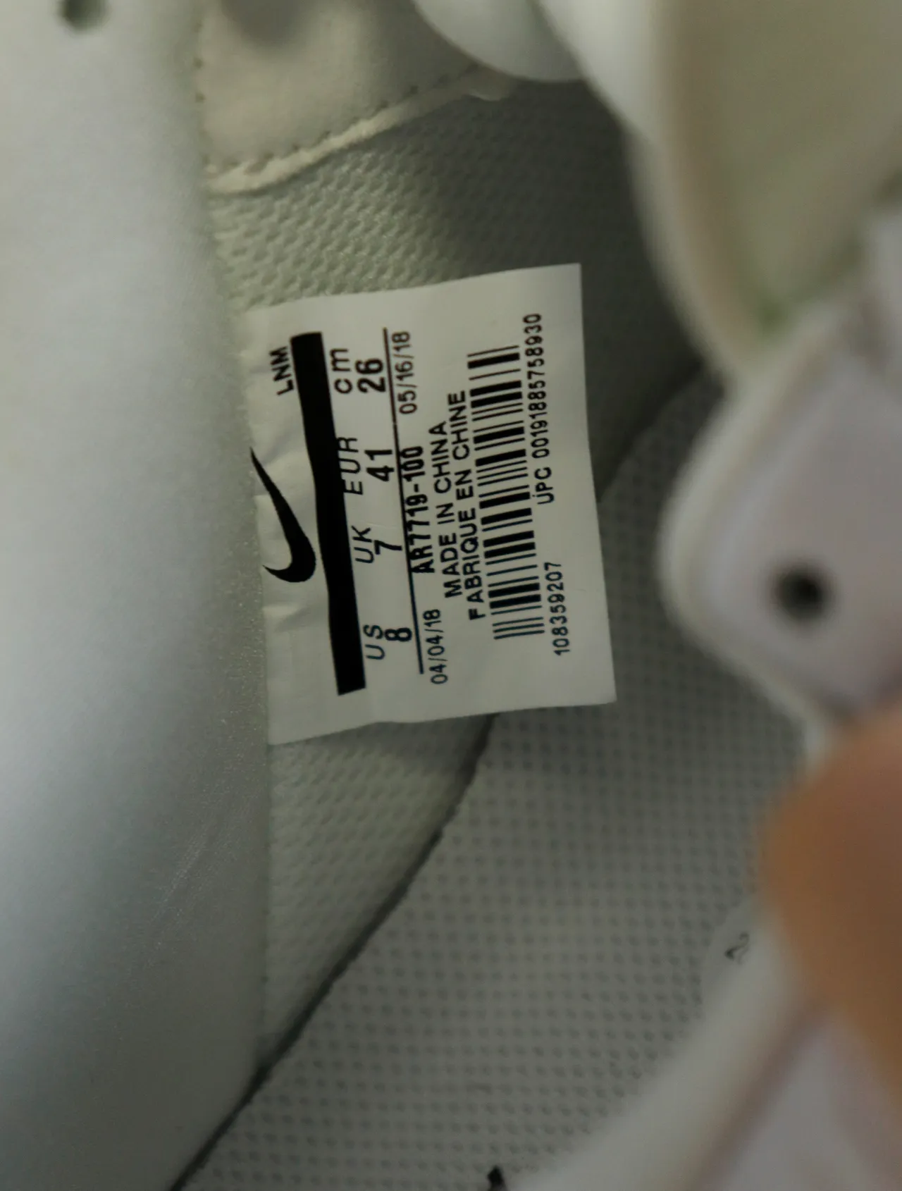 Nike Air Force 1 White Orange Black Text Tape Lifestyle Sneakers 17
