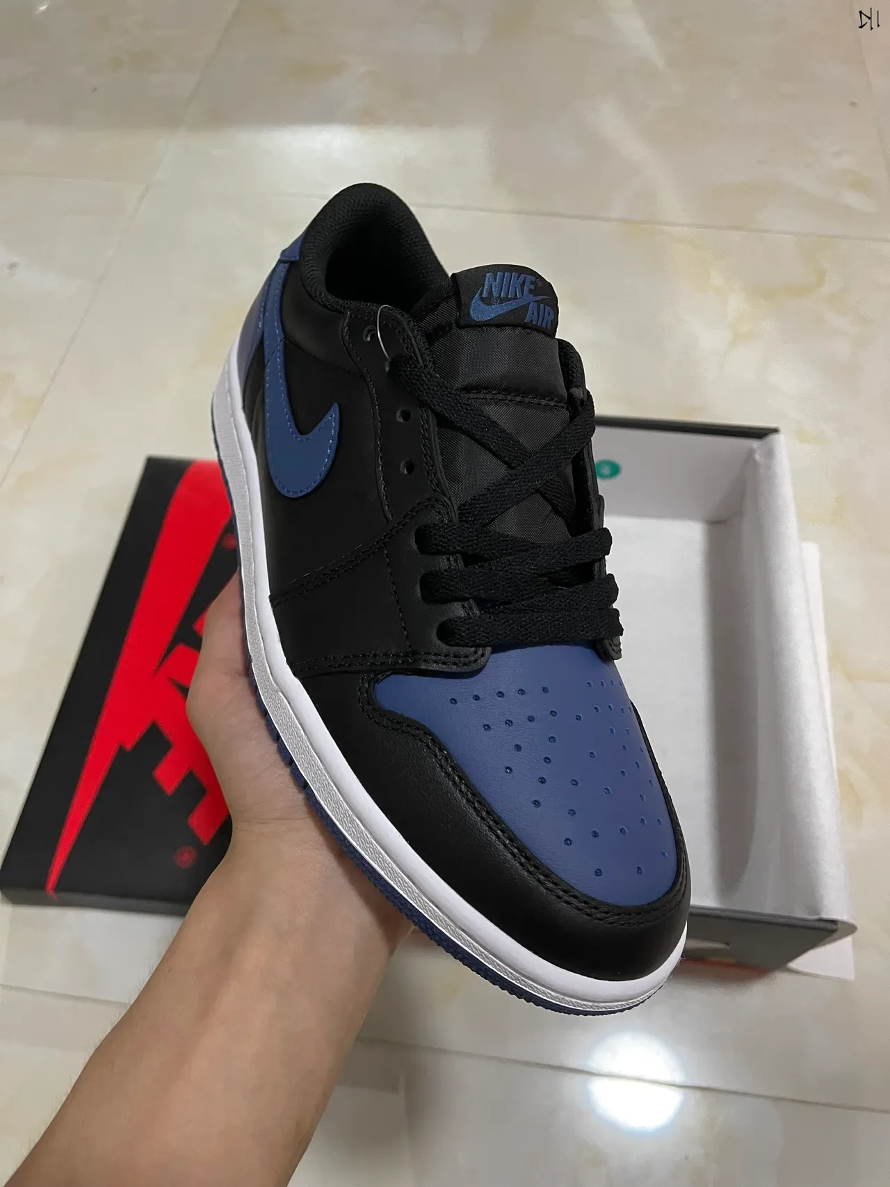 Nike Air Jordan 1 Low Black Navy Lifestyle Sneakers 2