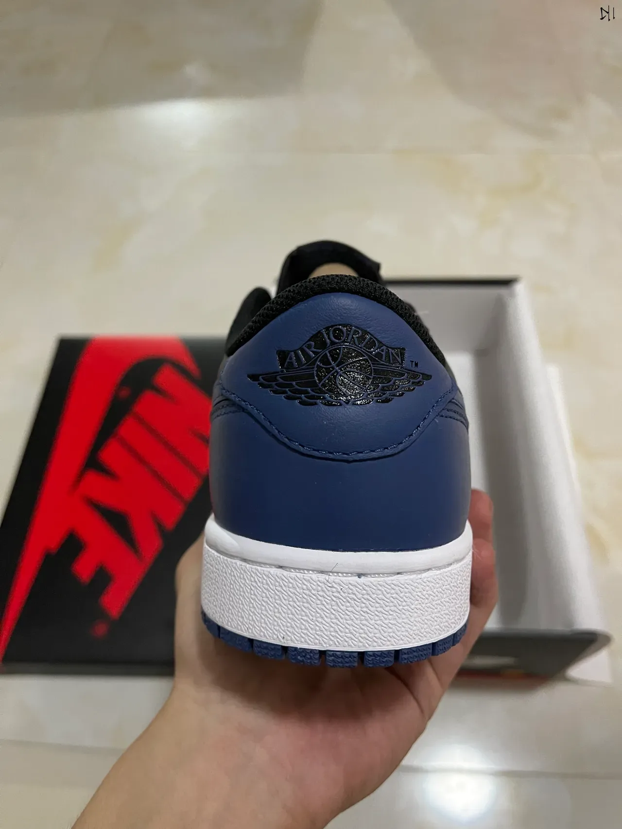 Nike Air Jordan 1 Low Black Navy Lifestyle Sneakers 6
