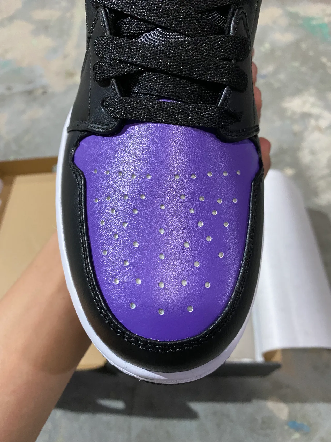 Nike Air Jordan 1 Low Black Purple Yellow Lifestyle Sneakers 3