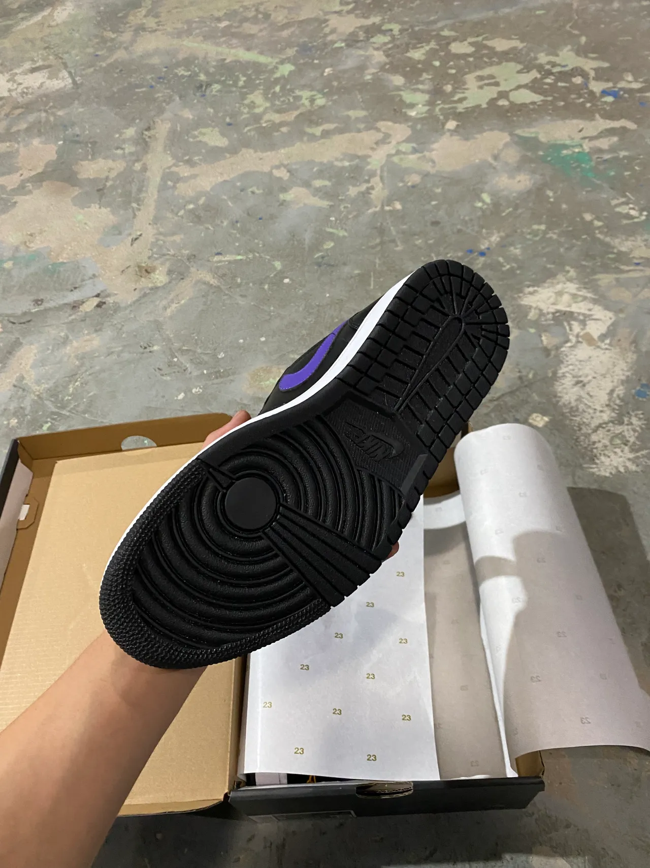 Nike Air Jordan 1 Low Black Purple Yellow Lifestyle Sneakers 5