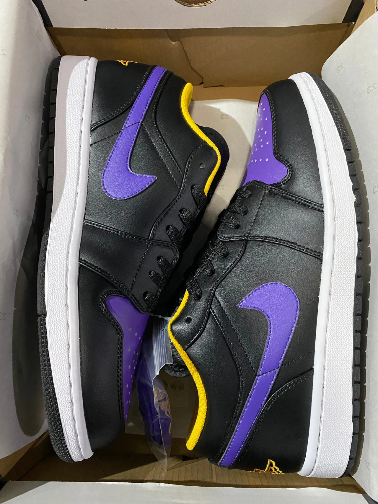 Nike Air Jordan 1 Low Black Purple Yellow Lifestyle Sneakers 7