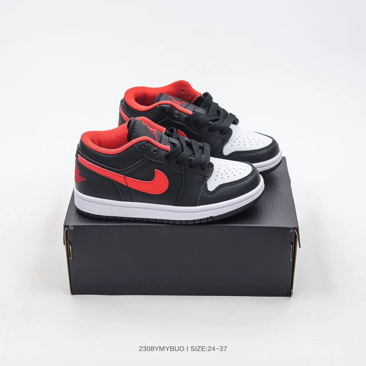 Nike Air Jordan 1 Low Black Red White Lifestyle Sneakers 3
