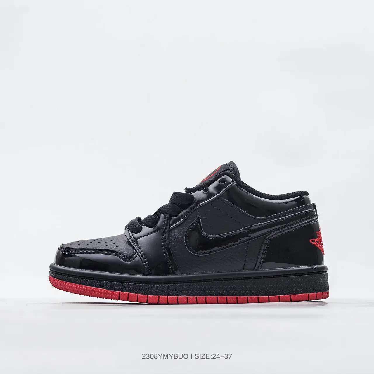 Nike Air Jordan 1 Low Black Red White Lifestyle Sneakers 8